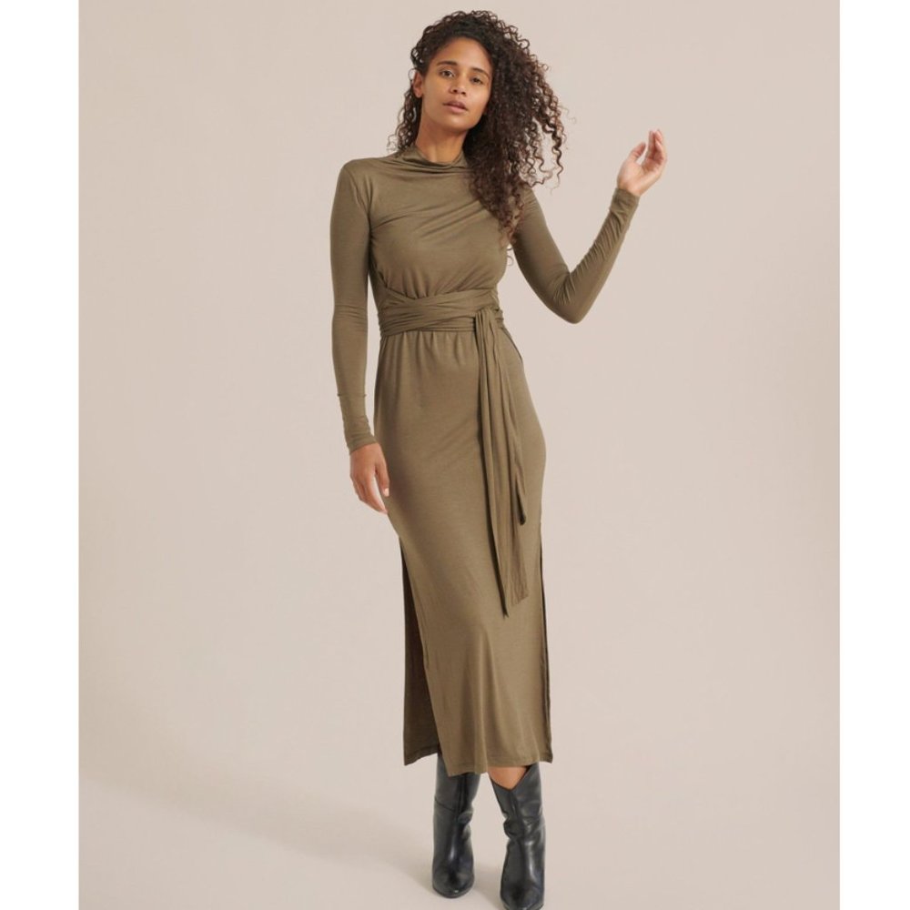 Modern Citizen Troian Long-Sleeve Tie-Front Dress